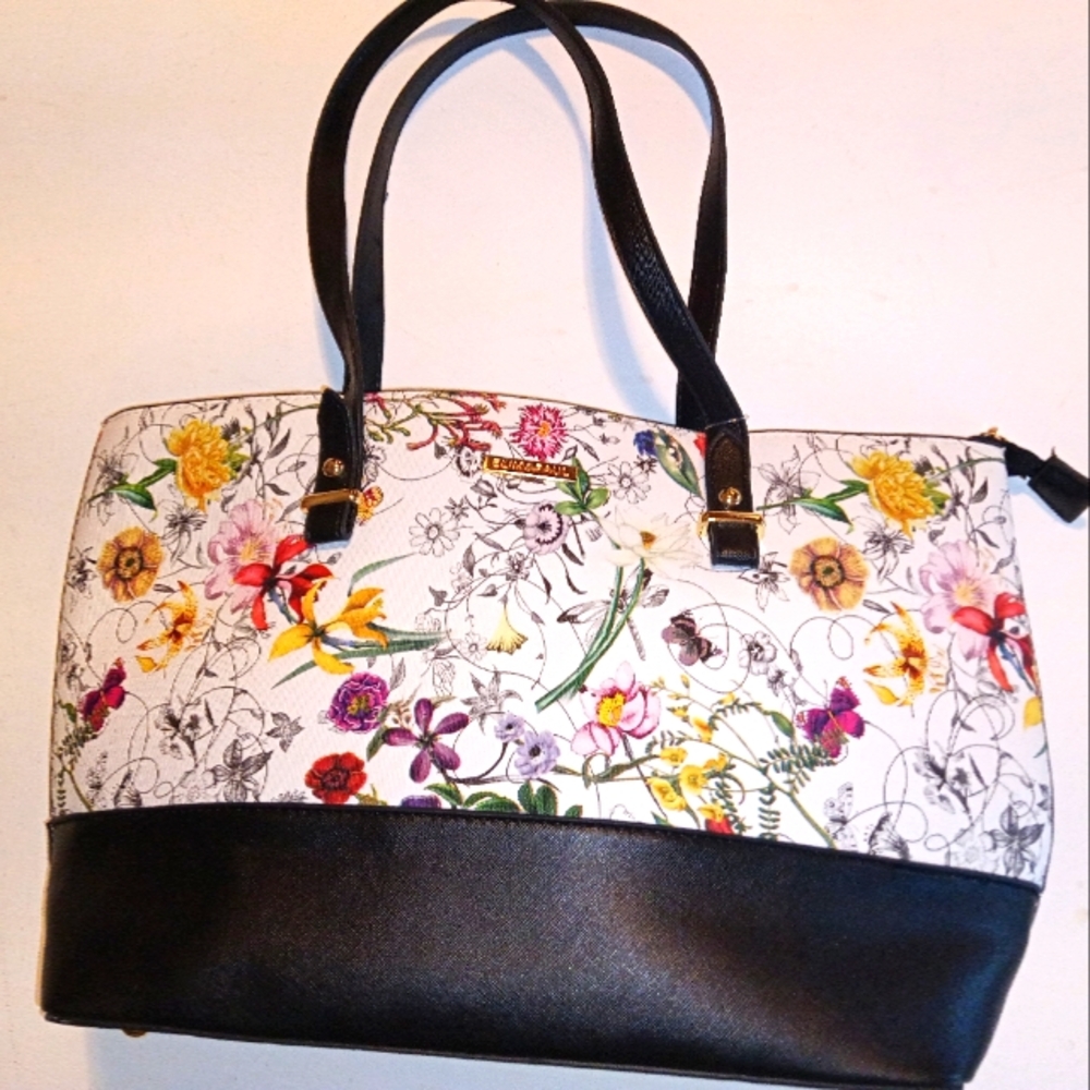 Flower Print Tote Travel Bag